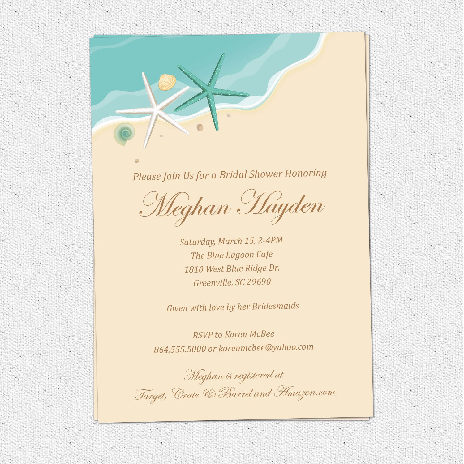 Ocean Wedding Invitations Blank