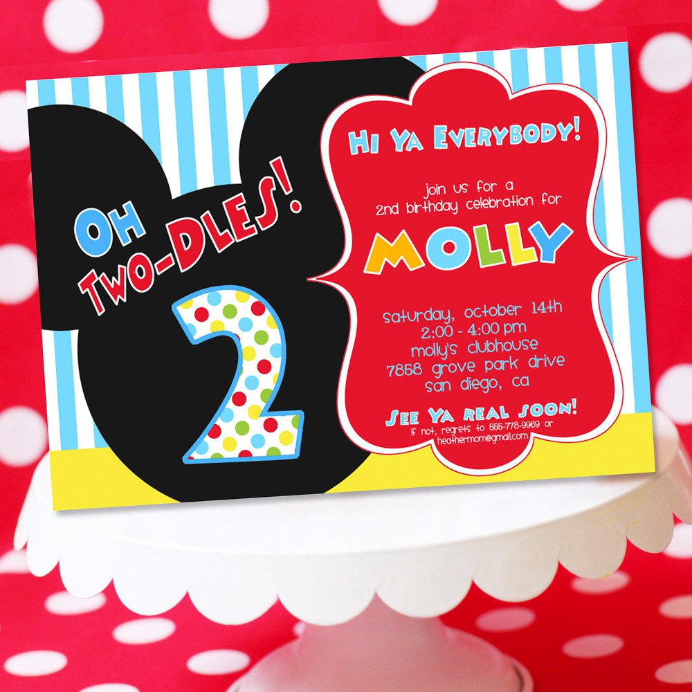 Oh Toodles Mickey Mouse Invitations