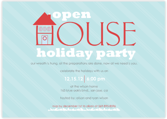 Open House Style Party Invitation Wording 3