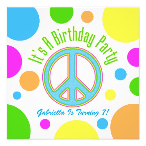 Peace Birthday Party Invitation