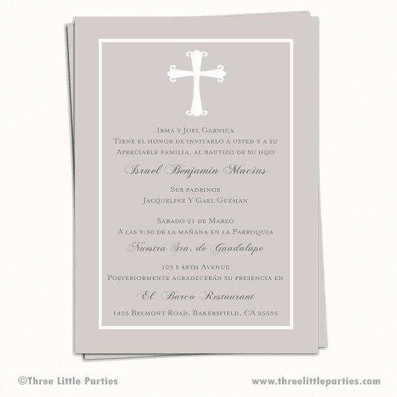 Personalized Baptism Invitations In Spanish