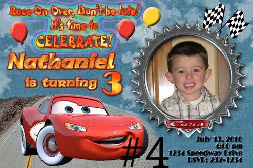 Personalized Disney Cars Party Invitations