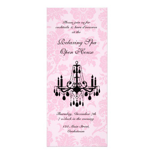 Pink And Black Damask Invitations