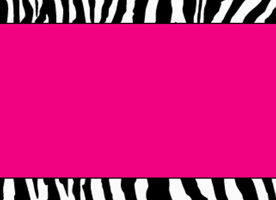 Pink And Black Zebra Print Invitation