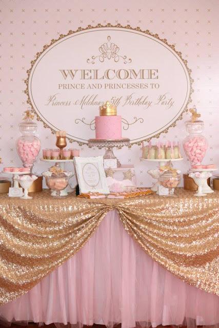 Pink And Gold Princess Birthday Party Invitations