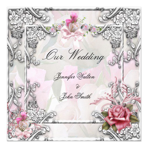 Pink Bow Wedding Invitations