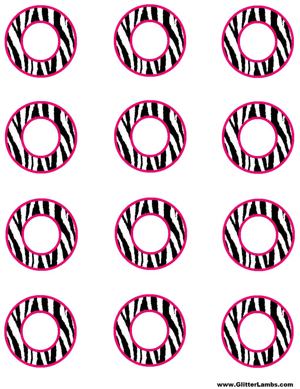 Pink Zebra Birthday Invitations Blank