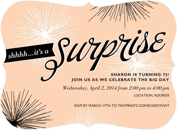 Pinterest Surprise Birthday Invitations