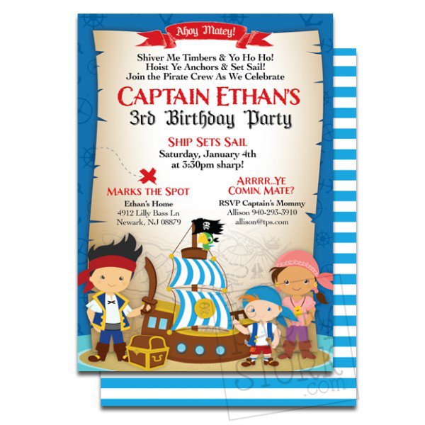 Pirate Baby Shower Invitation Cards