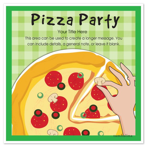 Pizza Party Invitation Blank Templates