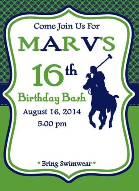 Polo Party Invitations