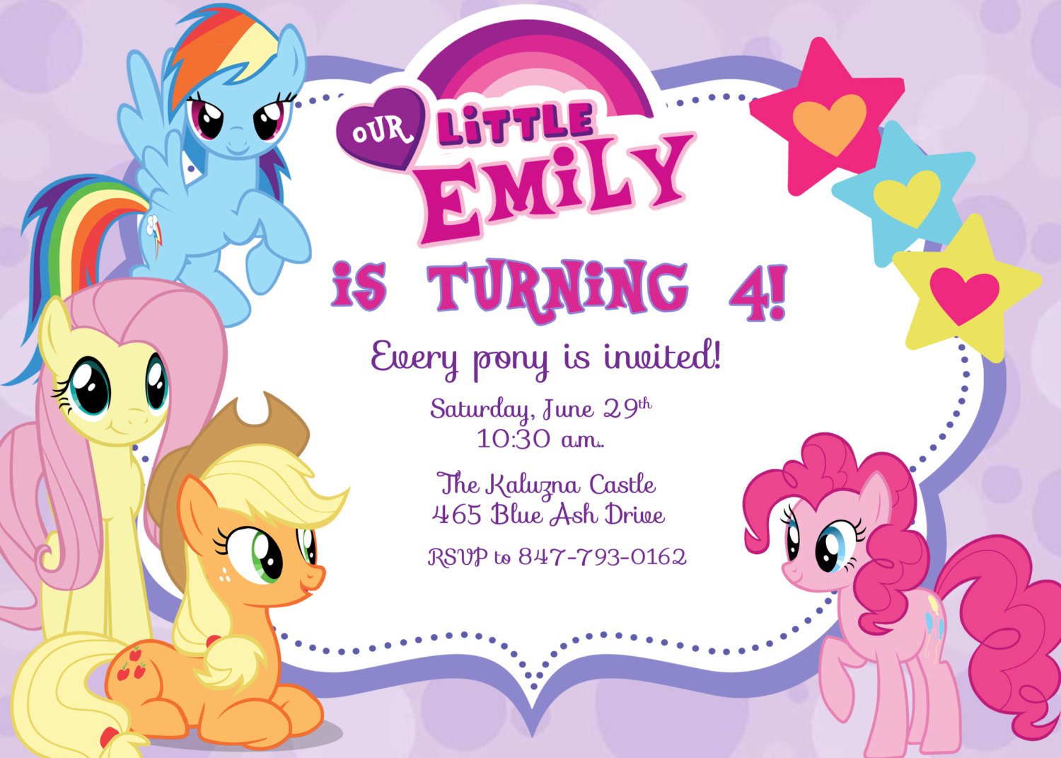 Pony Party Invitations Wording