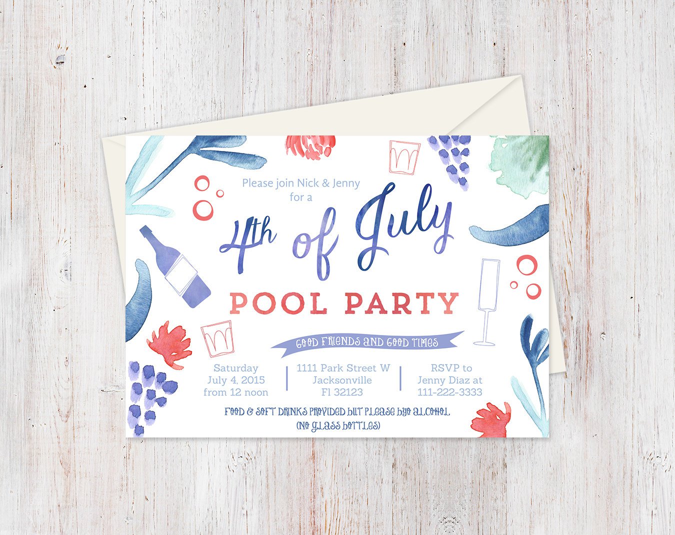 Pool Party Invitation Layout