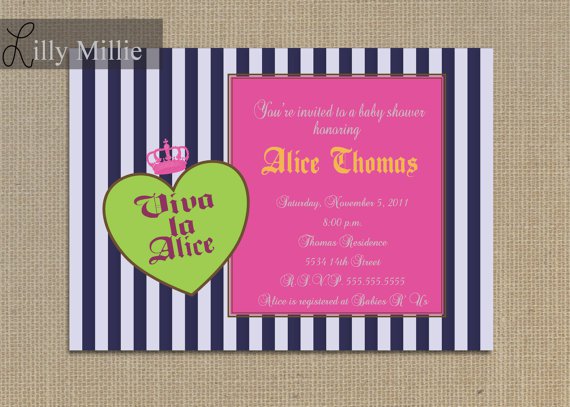 Princess Baby Shower Invitations Lime Green