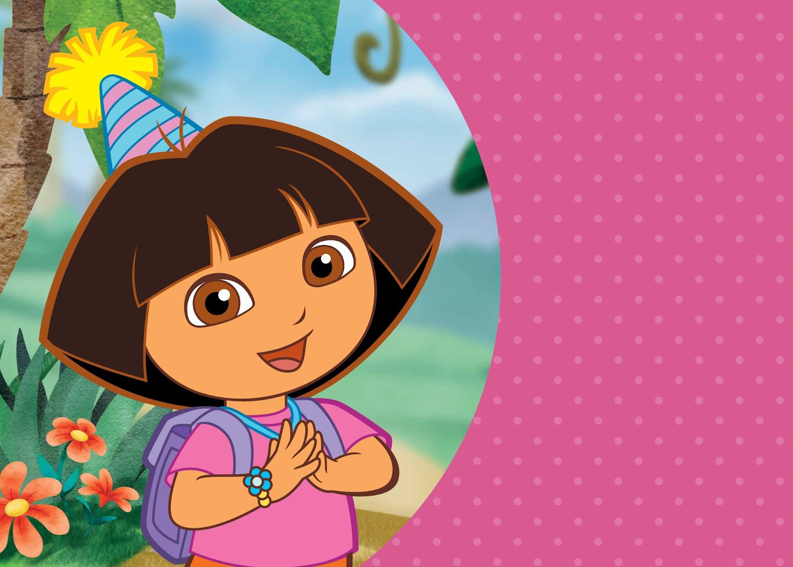 Princess Dora Birthday Party Invitations