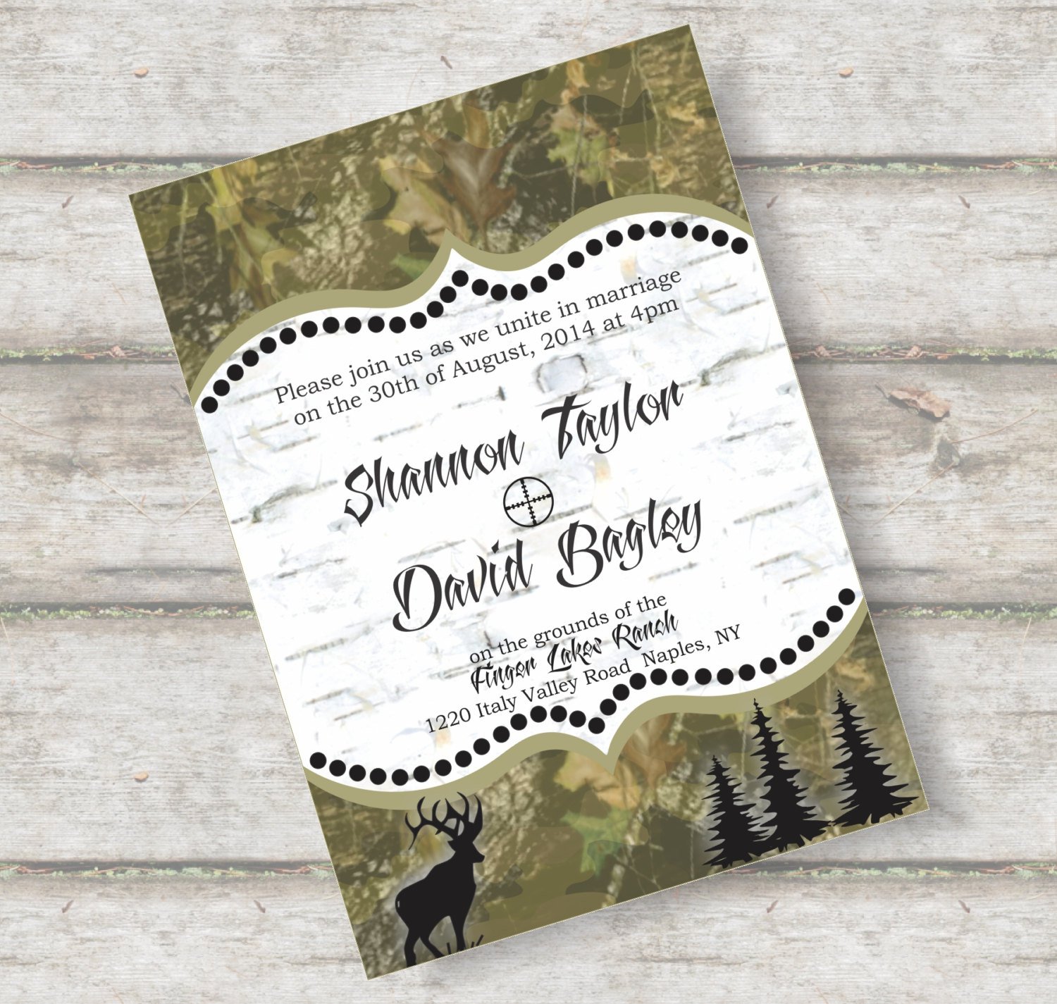 Printable Camo Wedding Invitations