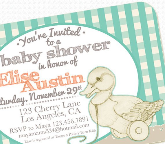 Printable Duck Baby Shower Invitations