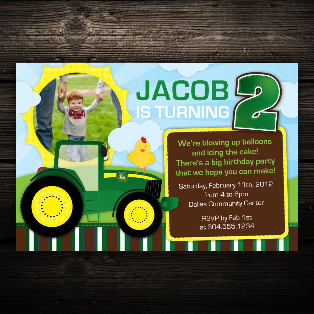 Printable Tractor Invitations