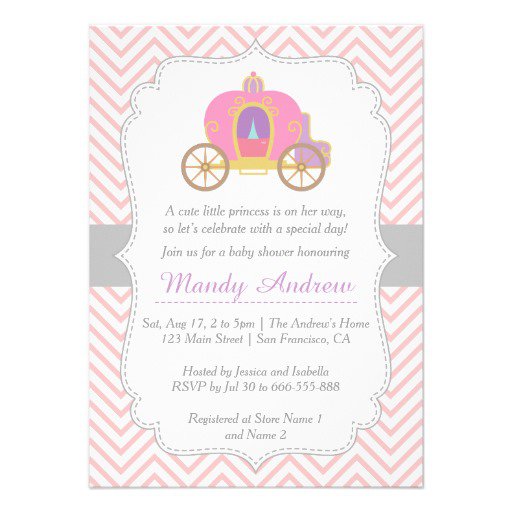 Purple And Pink Princess Baby Shower Invitations