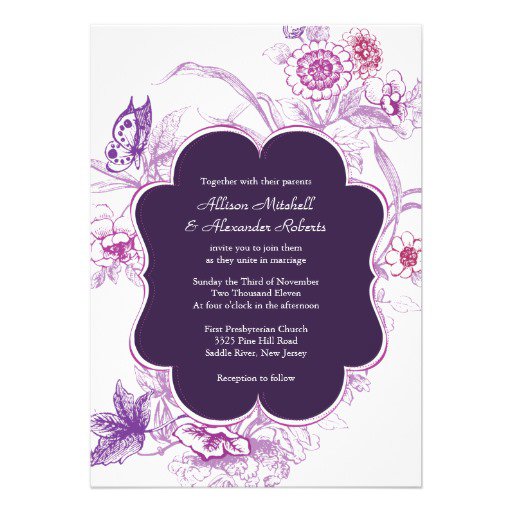 Purple Fall Wedding Invitations