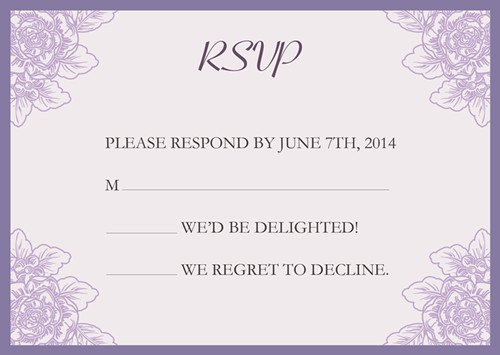 Purple Pocket Wedding Invitations Kits