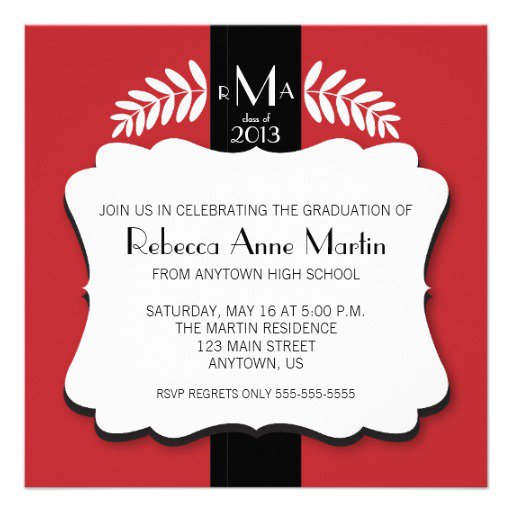 Red And Black Graduation Announcements