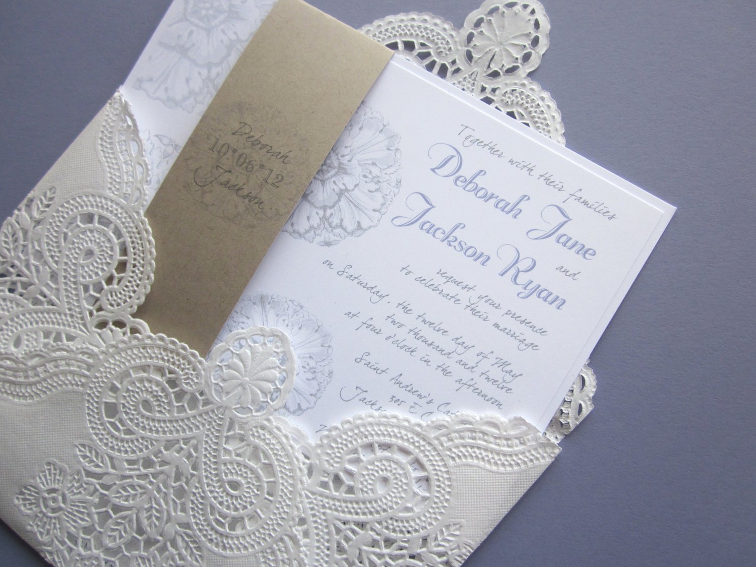 Red Lace Wedding Invitations