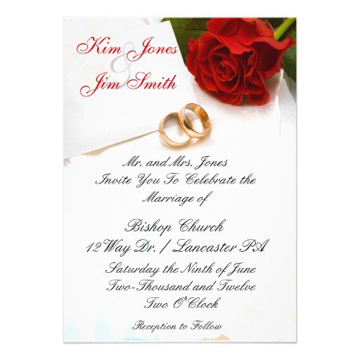 Red Roses Wedding Invitation Templates