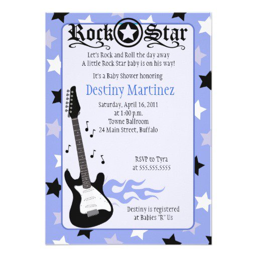 Rock Star Baby Shower Invitation Wording