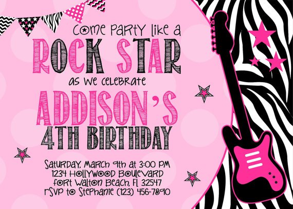 Rock Star Birthday Invitation Templates