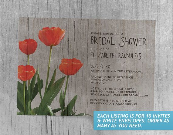 Rustic Bridal Shower Invitations Etsy