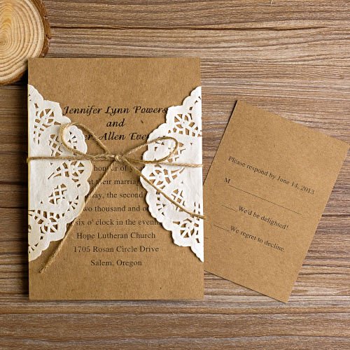 Rustic Lace Wedding Invitations - Invitation Design Blog