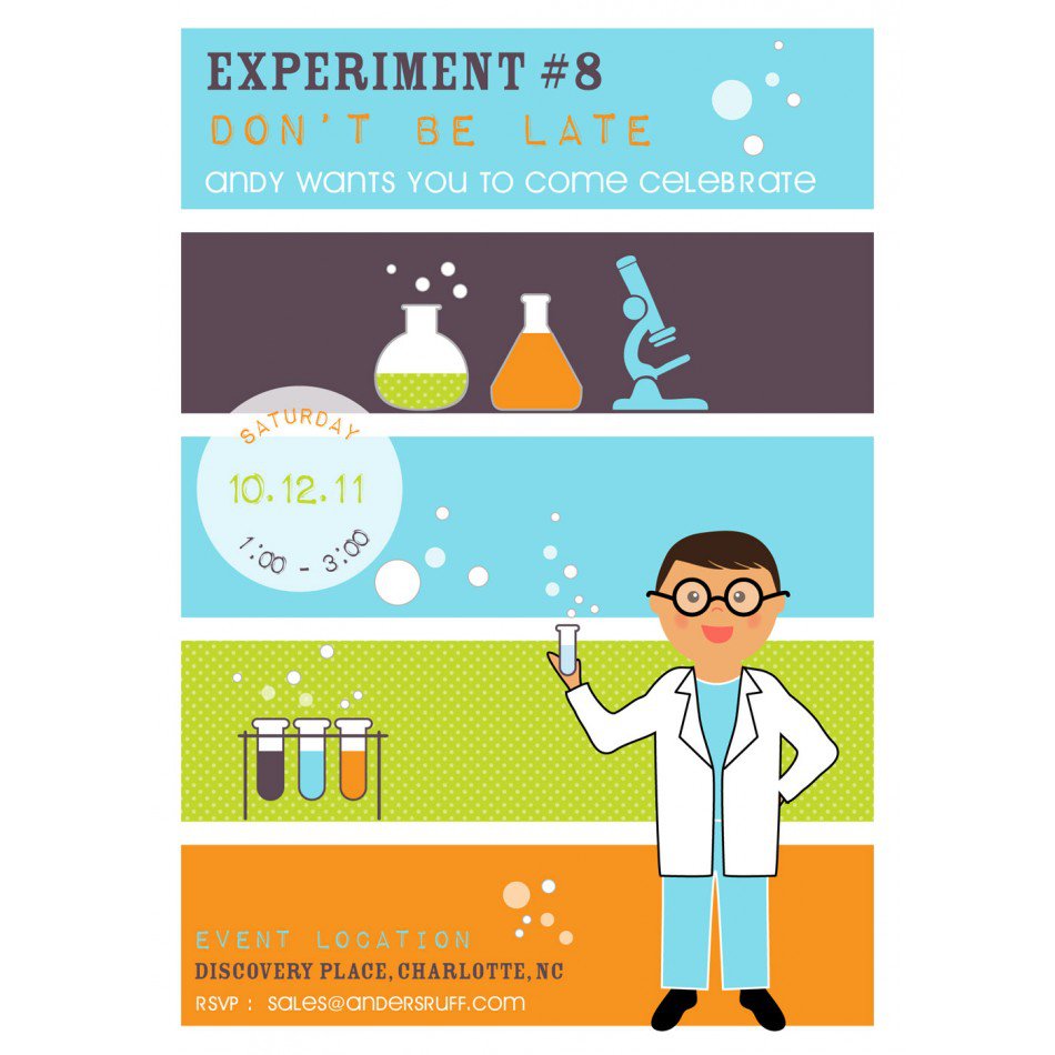 Science Party Invitations Template