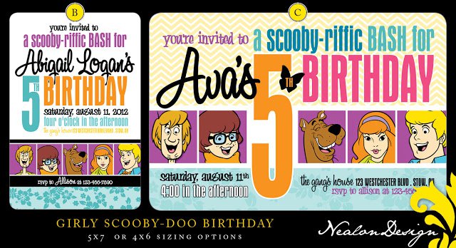 Scooby Doo Birthday Party Invitation Templates