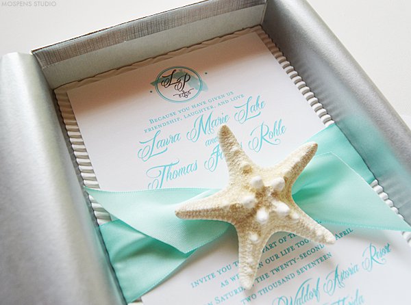 Seashell And Starfish Wedding Invitations