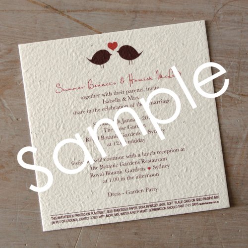 Seeded Paper Wedding Invitations Australia