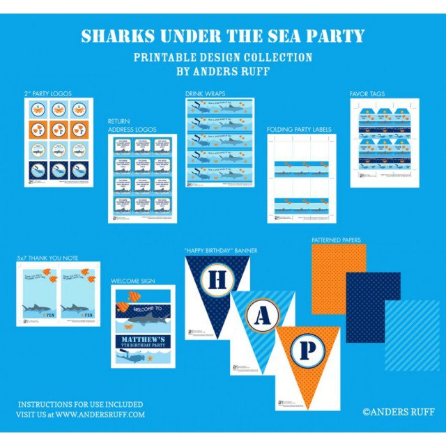 Shark Invitation Pattern