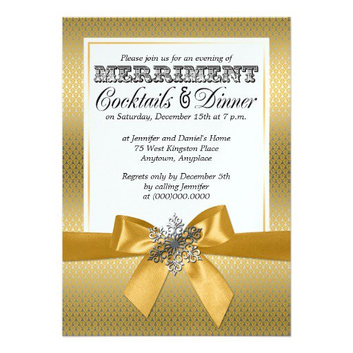 Silver And Gold Christmas Invitations