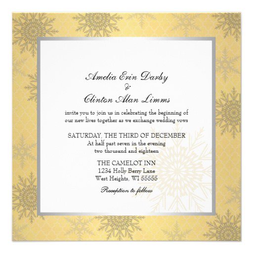 Silver And Gold Wedding Invitations