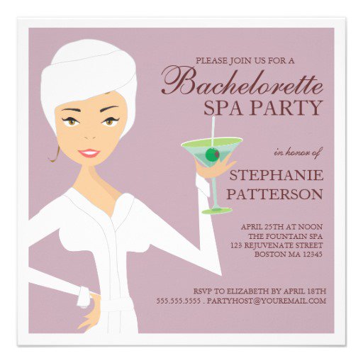 Spa Bachelorette Party Invitation