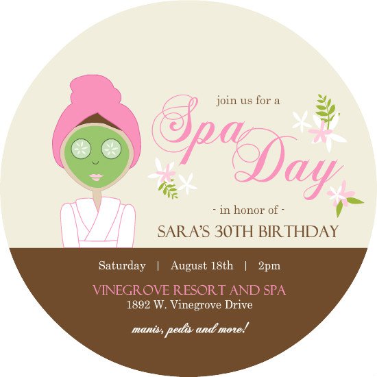 Spa Party Invitation Sayings