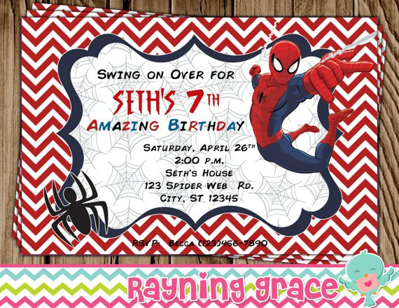 Spider-man Party Invitations Personalized