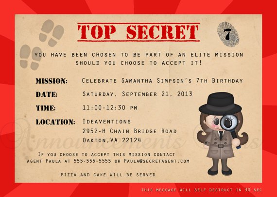Spy Invitations - Invitation Design Blog