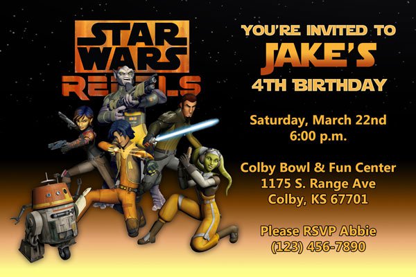 Star Wars Rebels Invitations
