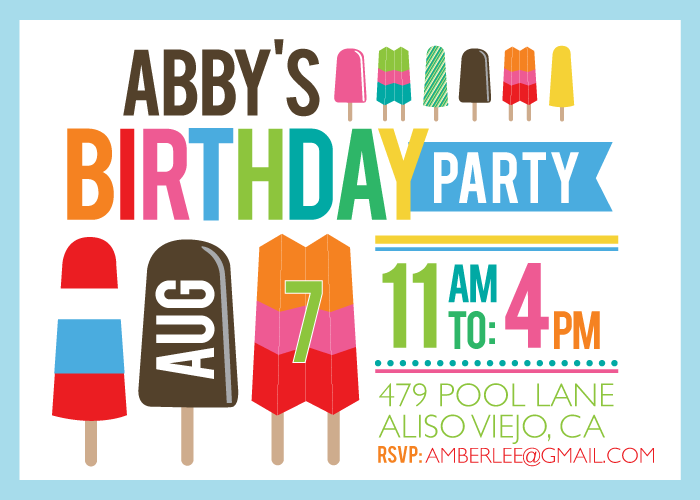 Summer Birthday Party Invitations Free