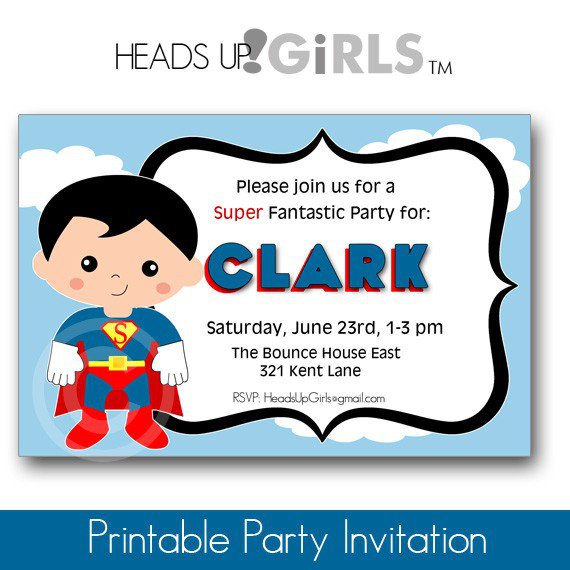 Superman Personalized Invitations