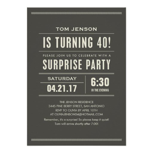 Surprise 40th Birthday Invitations For Her