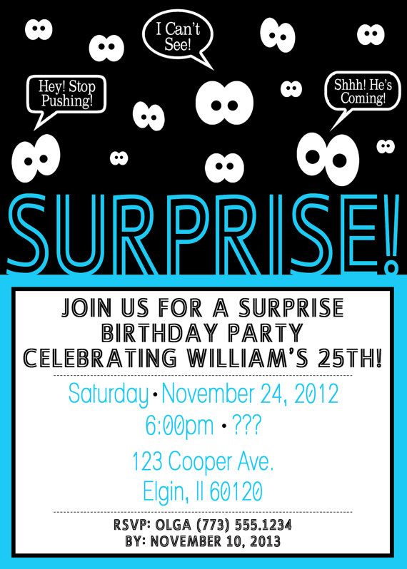 Surprise Party Invitations For Men