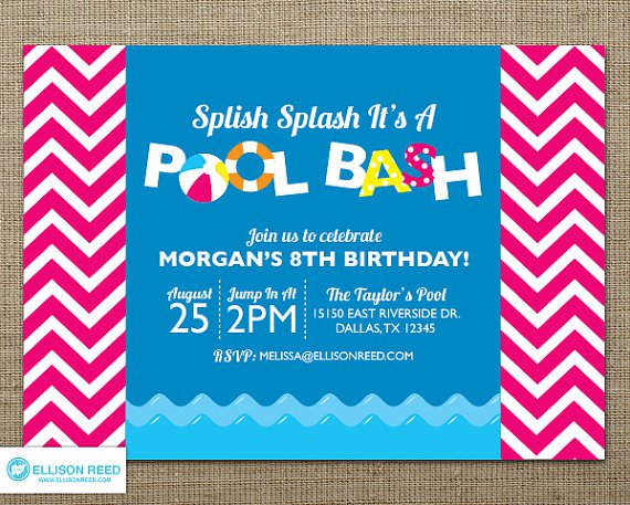Swimming Party Invitations To Print