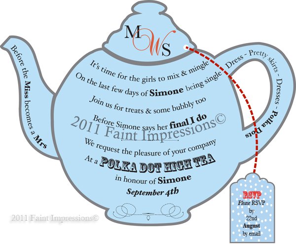 Teapot Invitation Templates Printable